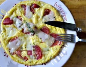 Omelette au fromage Ossau Iraty et betterave vapeur