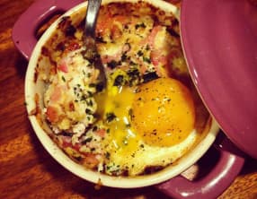 Oeuf cocotte Ricotta et Bacon