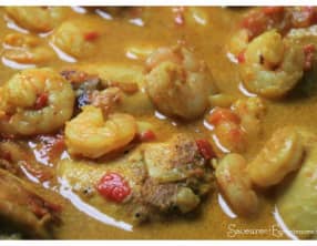 Cari ou curry Poulet et Crevettes au Lait de Coco