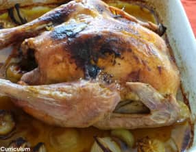 Poulet rôti aux citrons confits et au épices à tajine