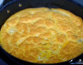 Omelette au camembert et aux champignons