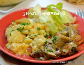 Poulet aux Cèpes St-Sever et son gratin de pommes de terre