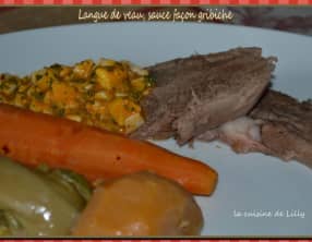 Langue de veau, sauce façon gribiche