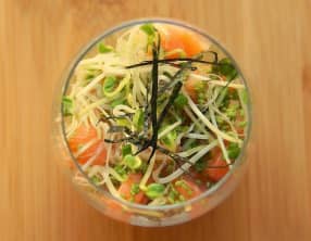 Saumon mariné au wasabi et graines germées