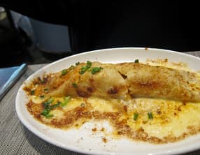 Crêpes aux crevettes, fromage de chèvre et brebis épicées au curry