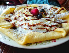 Crêpe aux deux chocolats saveurs vanille et amaretto