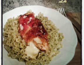 Paupiettes de poulet à la mozzarella et au jambon cru au four