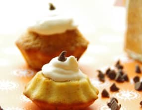 Moelleux écorces de citron et pépites de chocolat, chantilly pomelos vert