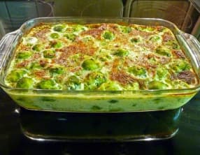 Clafoutis aux choux de Bruxelles à l'edam