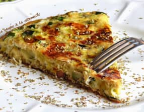Tortilla de courgettes et poireaux à l'origan