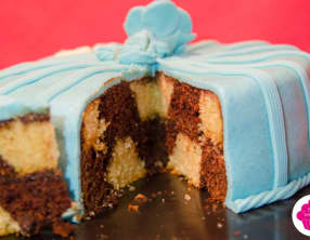 Gâteau damier au chocolat et à la vanille