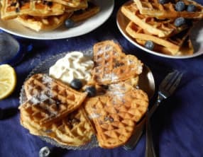 Gaufres au citron et aux myrtilles