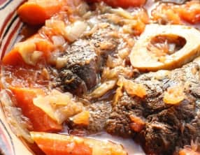 Jarret de boeuf au pamplemousse, gin et carottes