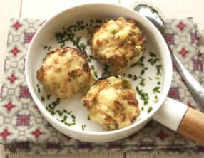 Champignons farcis aux crevettes grises