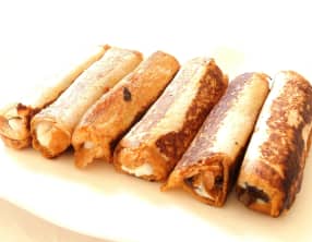 French toast rolls up ou pain perdu roulé ricotta et chocolat