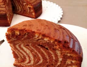 Zébra cake vanille chocolat