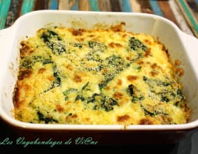 Gratin de riz aux épinards
