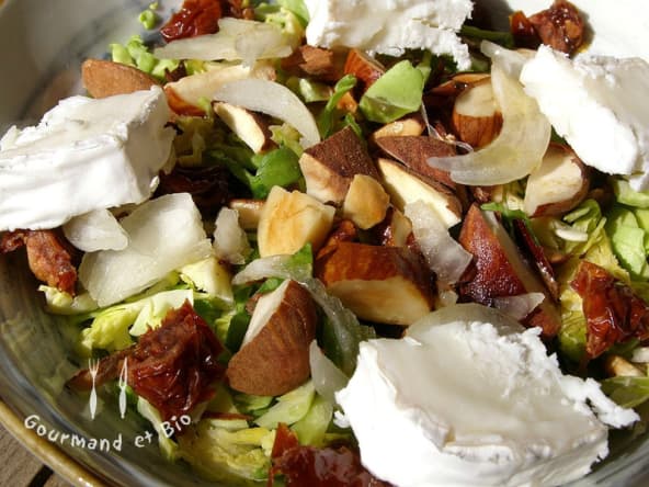 Salade de choux de Bruxelles à l'huile essentielle de menthe poivrée