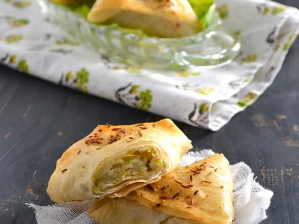 Samossas poireau, pomme de terre et sirop d'érable pour l'apéro ou en entrée