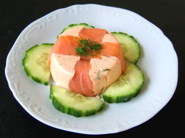 Timbale aux deux saumons