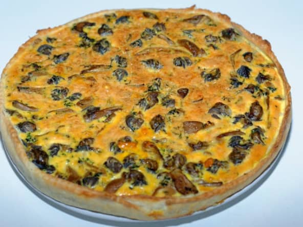 Tarte aux pleurotes et aux escargots
