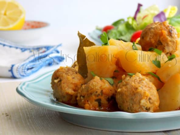 Ragout de pomme de terre et boulettes de sardine