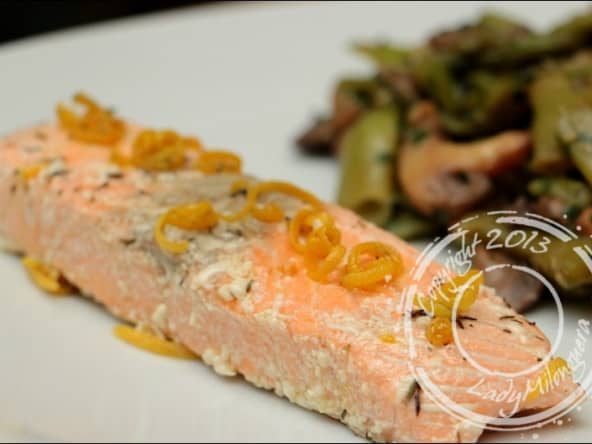 Saumon confit à l’huile d’olive