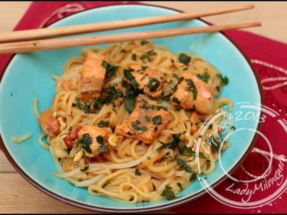 Pad thaï au saumon