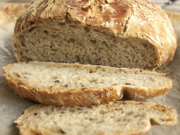 Pain sans pétrissage à la mie alvéolée