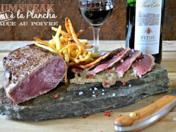 Rumsteak à la plancha sauce au poivre
