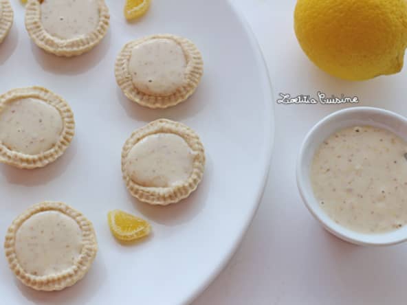 Mini tartelettes de lemon curd aux haricots blancs