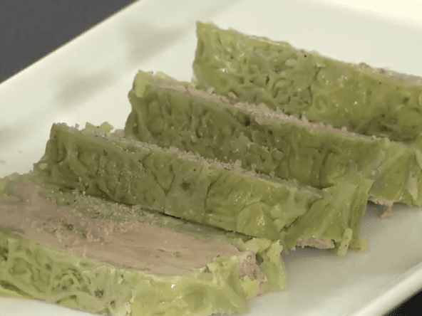 Terrine de foie gras et chou vert