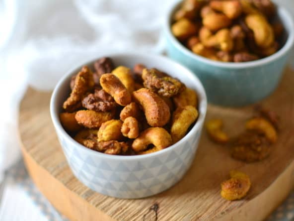 Noix de cajou et noix rôties aux épices