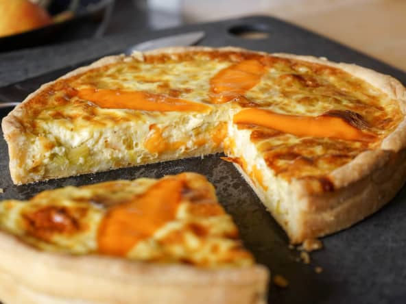 Tarte poireaux mimolette maison