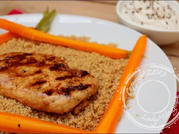 Blancs de poulet grillés aux carottes