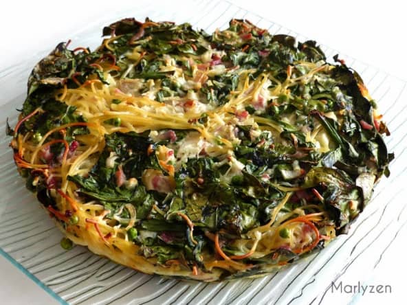 Gâteau de pâtes aux épinards