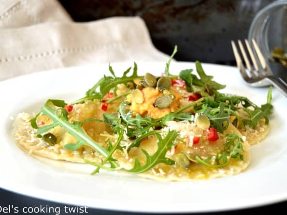 Raviolis maison aux patates douces et au fromage de chèvre