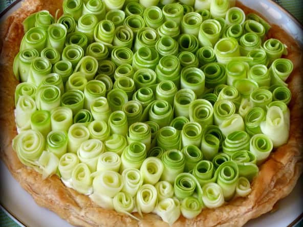 Tarte "bouquet de roses" de courgettes