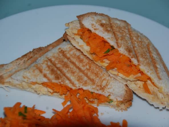 Croque carotte et poulet tandoori