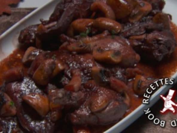 Pilons de poulet façon coq au vin