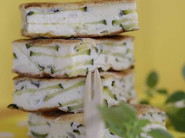 Scarpaccia aux courgettes et basilic