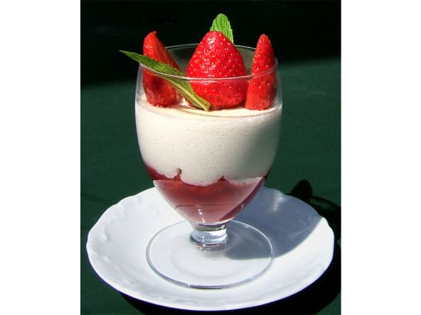 Panna cotta aux fraises sans lait