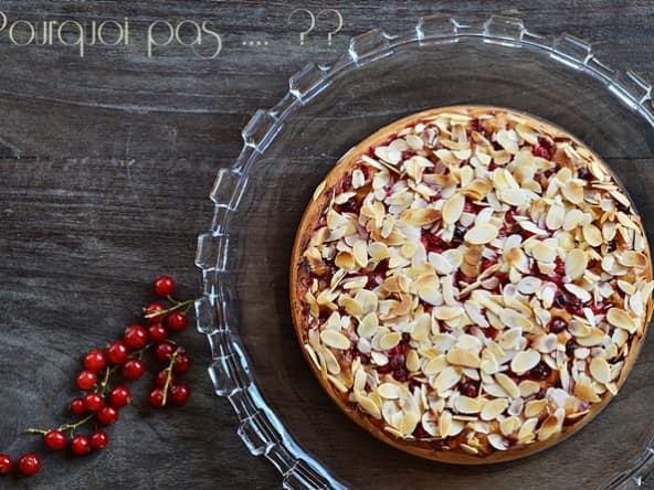 Gâteau groseilles rouge amande et Philadelphia