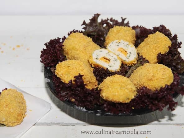 Croquettes de poulet sans friture, farcies au cheddar