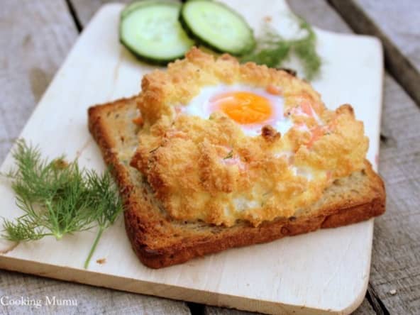 Oeuf nuage au saumon fumé