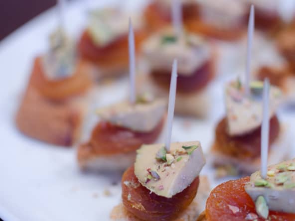 Toast d'abricot sec et de foie gras