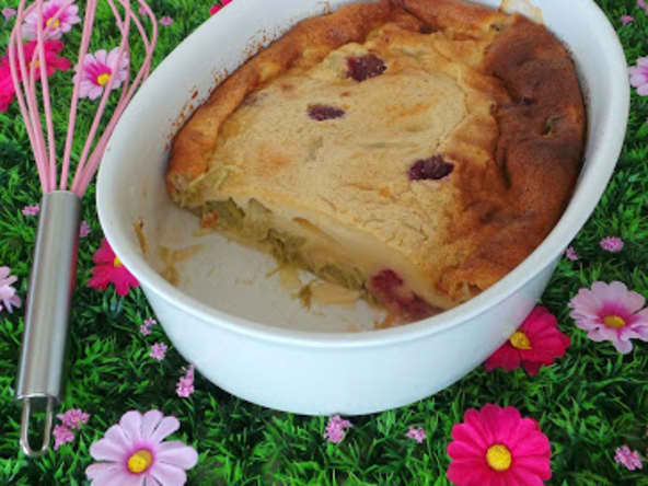 Clafoutis rhubarbe - framboises