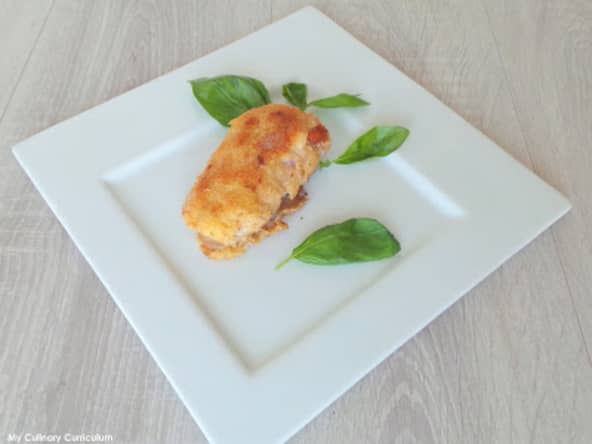 Escalopes de veau roulées à la mozzarella panées au parmesan