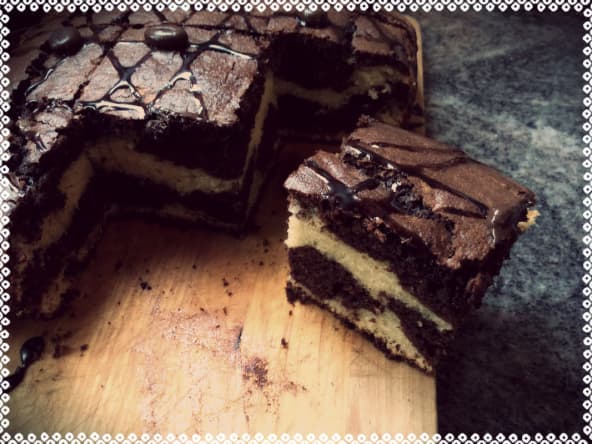 Cake marbré aux deux chocolats