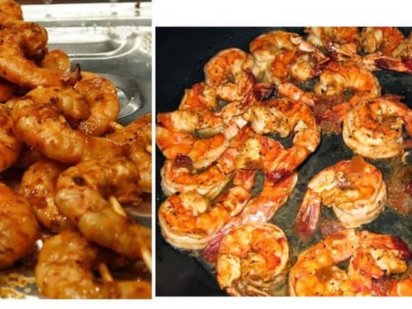 Crevettes aux champignons à la plancha ou au barbecue